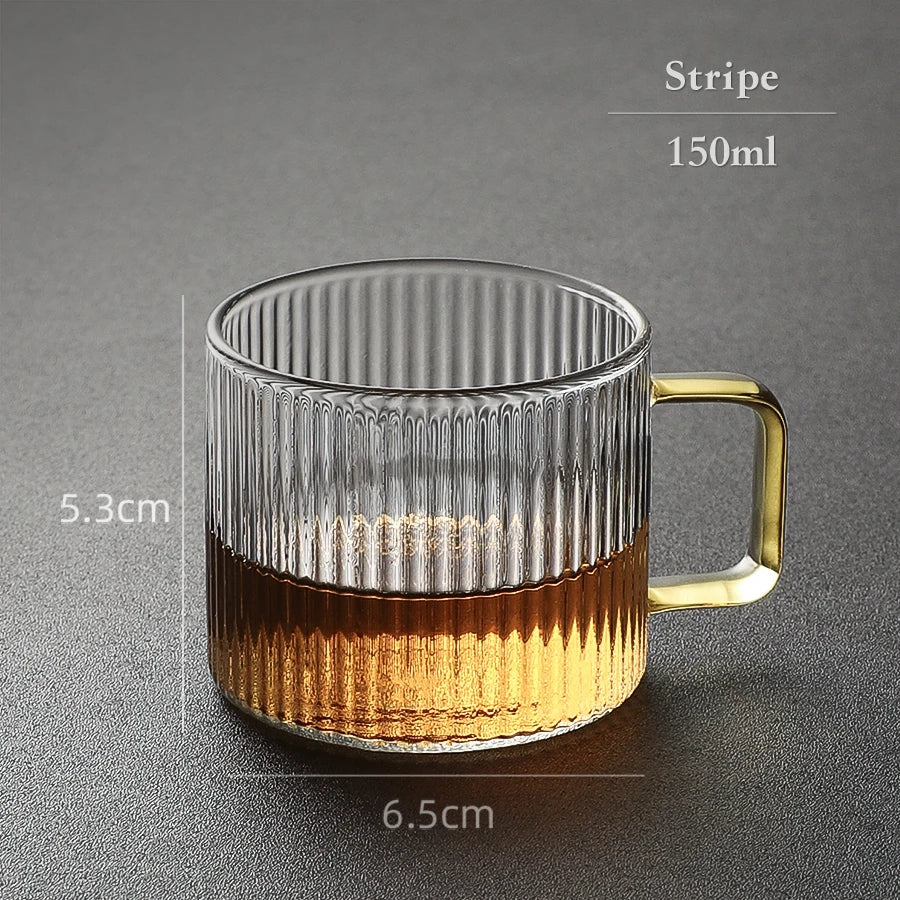 150ML Small Beautiful Heat-resistant Borosilicate Clear Espresso Glass Cup Coffee Mug Tumbler Chinese Kungfu Hot Tea Cup Teacup