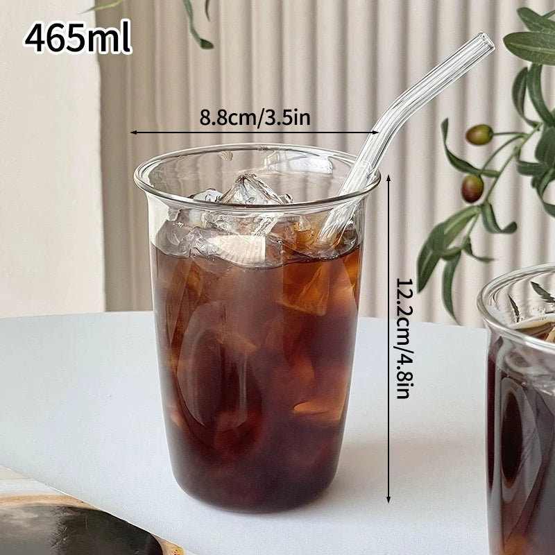 Glasses Cup Transparent Water Bottle Tumbler Whiskey Glass Drinkware Coffee Milk Juice Mug Cup Kitchen Accessory Stripe Cups 텀블러