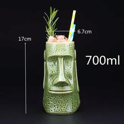660ml Hawaii Tiki Mugs Cocktail Cup Beer Beverage Mug Wine Mug Ceramic Tiki Mugs