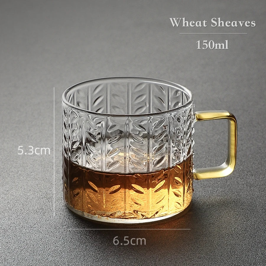 150ML Small Beautiful Heat-resistant Borosilicate Clear Espresso Glass Cup Coffee Mug Tumbler Chinese Kungfu Hot Tea Cup Teacup