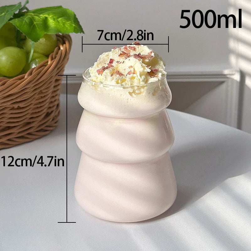 Japanese Glass Cup Transparent Mug Cup Ins Water Cup Drinking Coffee Juice Milk Cups Kitchen Accessory Water Glass