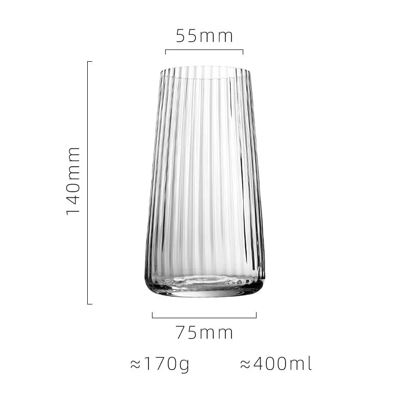 1-6pcs Transparent Corrugated Crystal Glass with High Aesthetic Value Home Wine Glasses Party Champagne Christmas Gifts