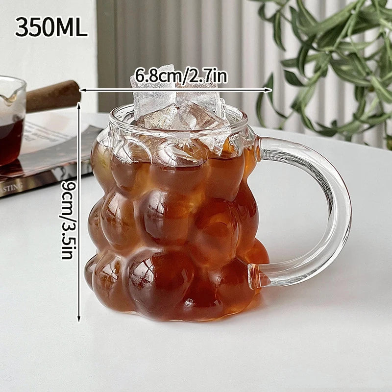 Wave Shape Glass Cup Heat-resistant Tumbler Beverage Glasses Transparent Drinking Glasses for Juice Coffee Cocktail 350-550ml