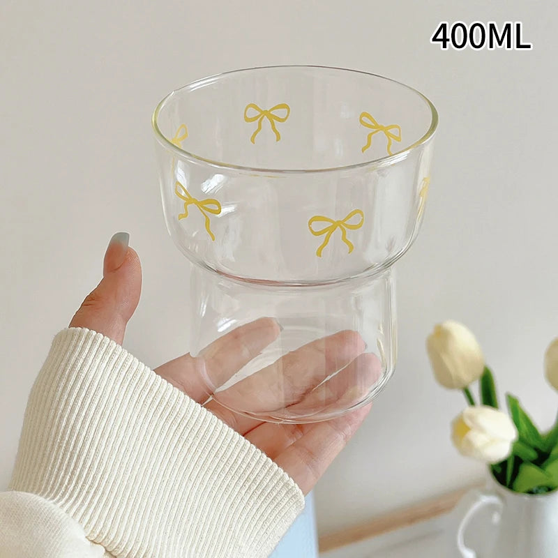 Wave Shape Glass Cup Heat-resistant Tumbler Beverage Glasses Transparent Drinking Glasses for Juice Coffee Cocktail 350-550ml