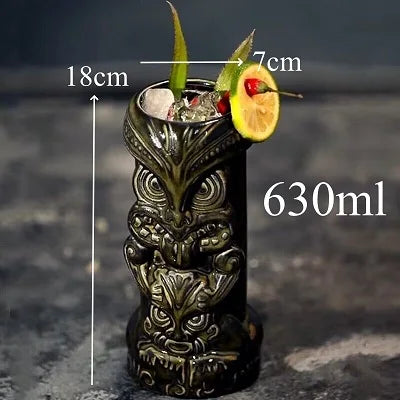 660ml Hawaii Tiki Mugs Cocktail Cup Beer Beverage Mug Wine Mug Ceramic Tiki Mugs