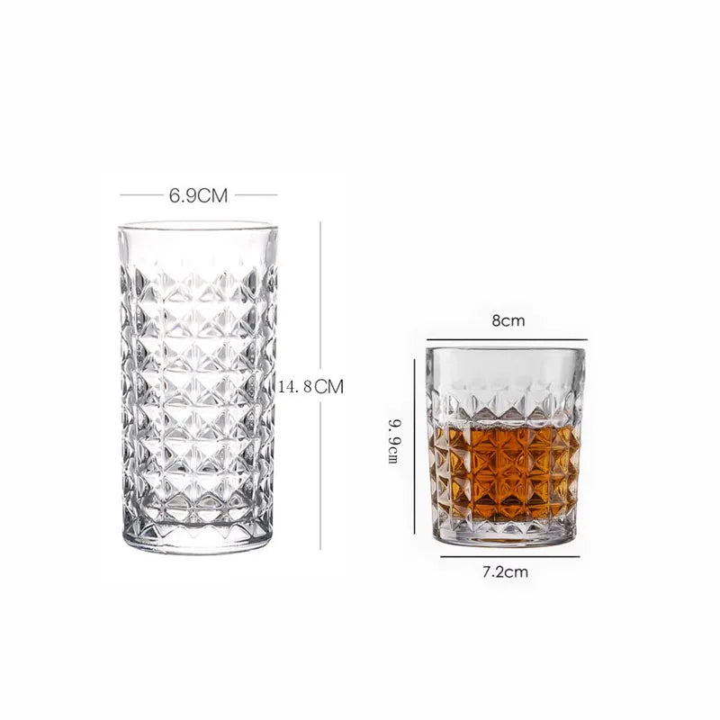 Creative Glass Cups European-style Heat-resistant Drinking Cups Transparent Tea Brewing Cups Milk Breakfast Juice Cups Beer Mugs