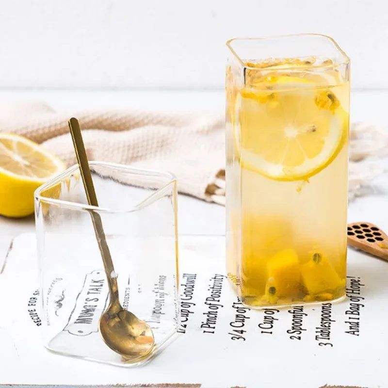 Square Glass Cup 250 / 350 / 450 ML