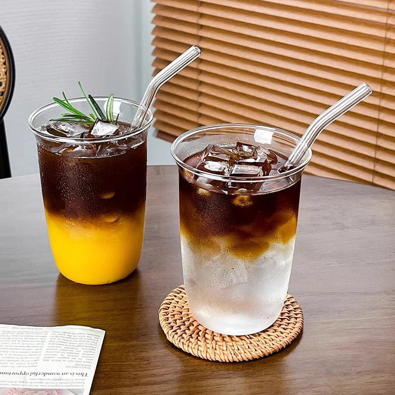 Glasses Cup Transparent Water Bottle Tumbler Whiskey Glass Drinkware Coffee Milk Juice Mug Cup Kitchen Accessory Stripe Cups 텀블러