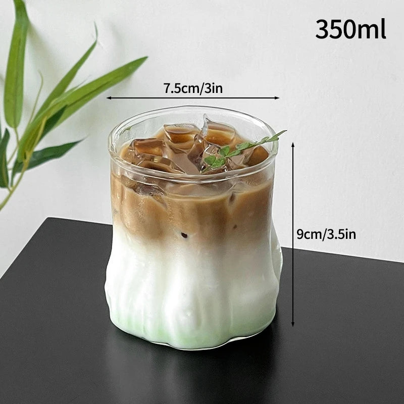 Glasses Cup Transparent Water Bottle Tumbler Whiskey Glass Drinkware Coffee Milk Juice Mug Cup Kitchen Accessory Stripe Cups 텀블러