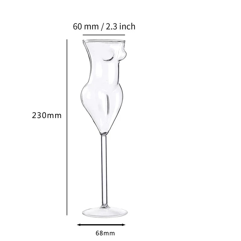 Naked Girl Body Shape Wine Glass Cup Creative Transparent Body Champagne Glass Cups Borosilicate Female Goblet For Night Bar