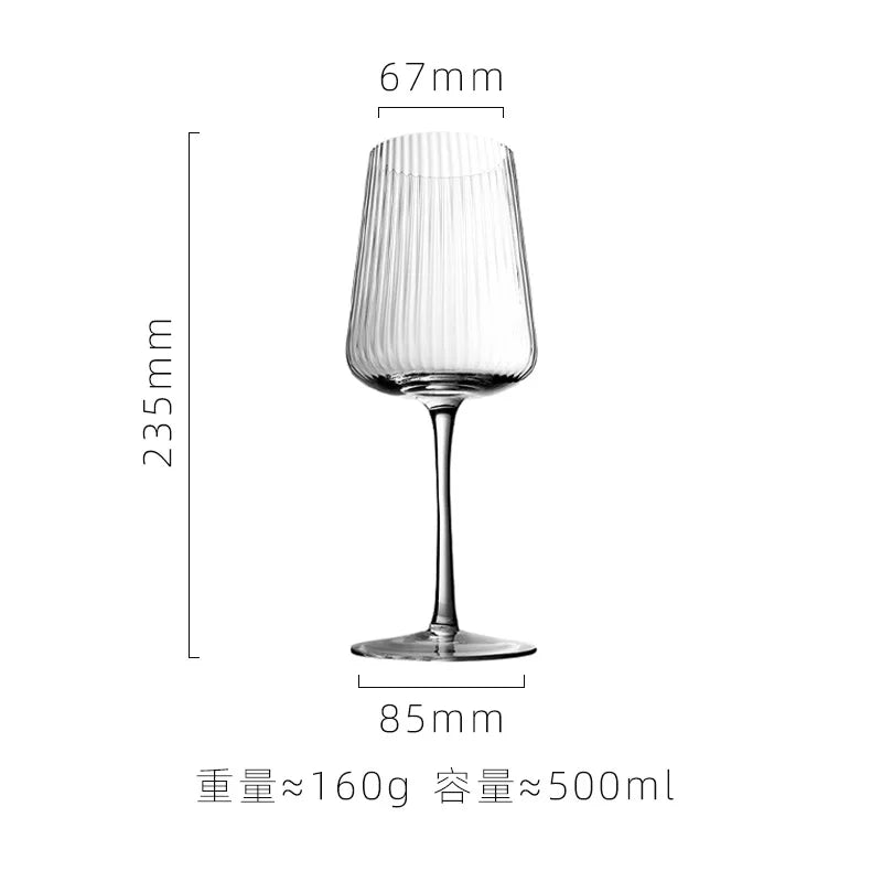 1-6pcs Transparent Corrugated Crystal Glass with High Aesthetic Value Home Wine Glasses Party Champagne Christmas Gifts