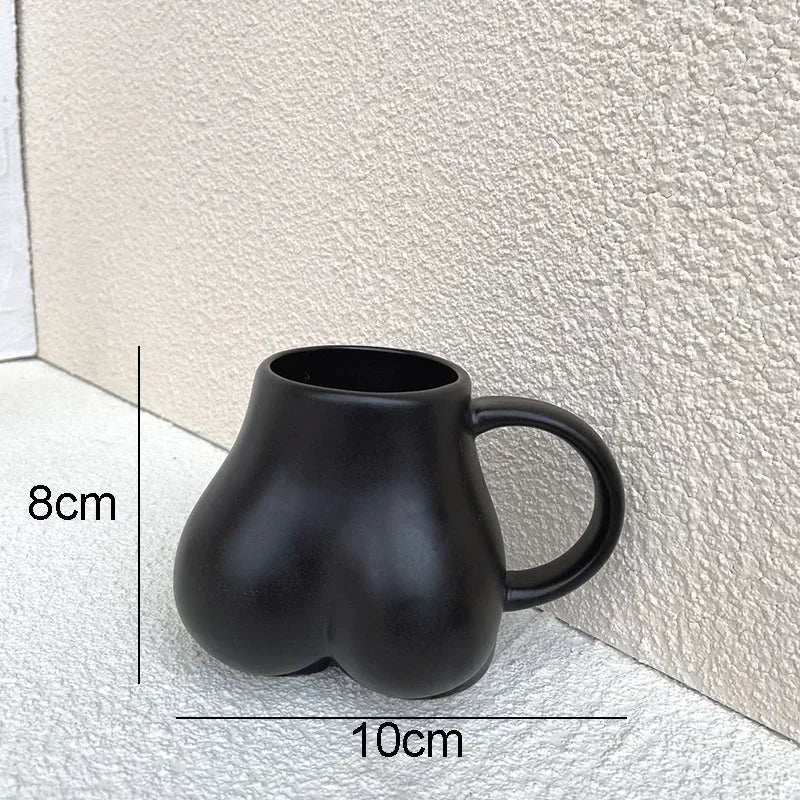 Creativity Butt Decorative Coffee Mugs Ceramic Cup Heat Resistant Portable Wine Glass Travel Porcelain Mug 250ml Juice Cup