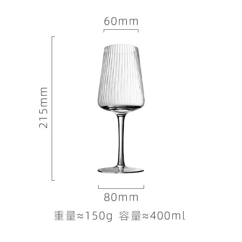 1-6pcs Transparent Corrugated Crystal Glass with High Aesthetic Value Home Wine Glasses Party Champagne Christmas Gifts
