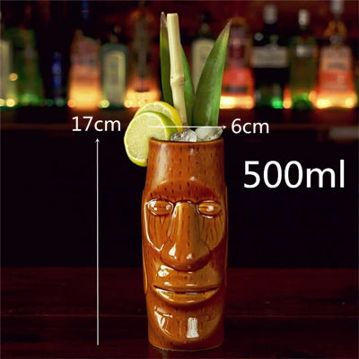 660ml Hawaii Tiki Mugs Cocktail Cup Beer Beverage Mug Wine Mug Ceramic Tiki Mugs