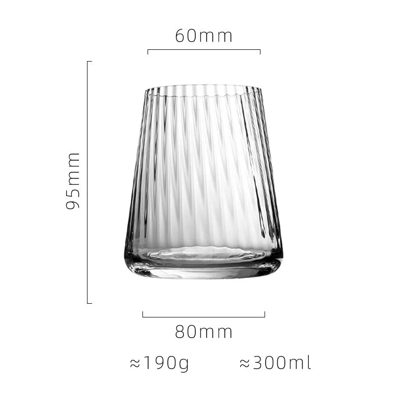 1-6pcs Transparent Corrugated Crystal Glass with High Aesthetic Value Home Wine Glasses Party Champagne Christmas Gifts