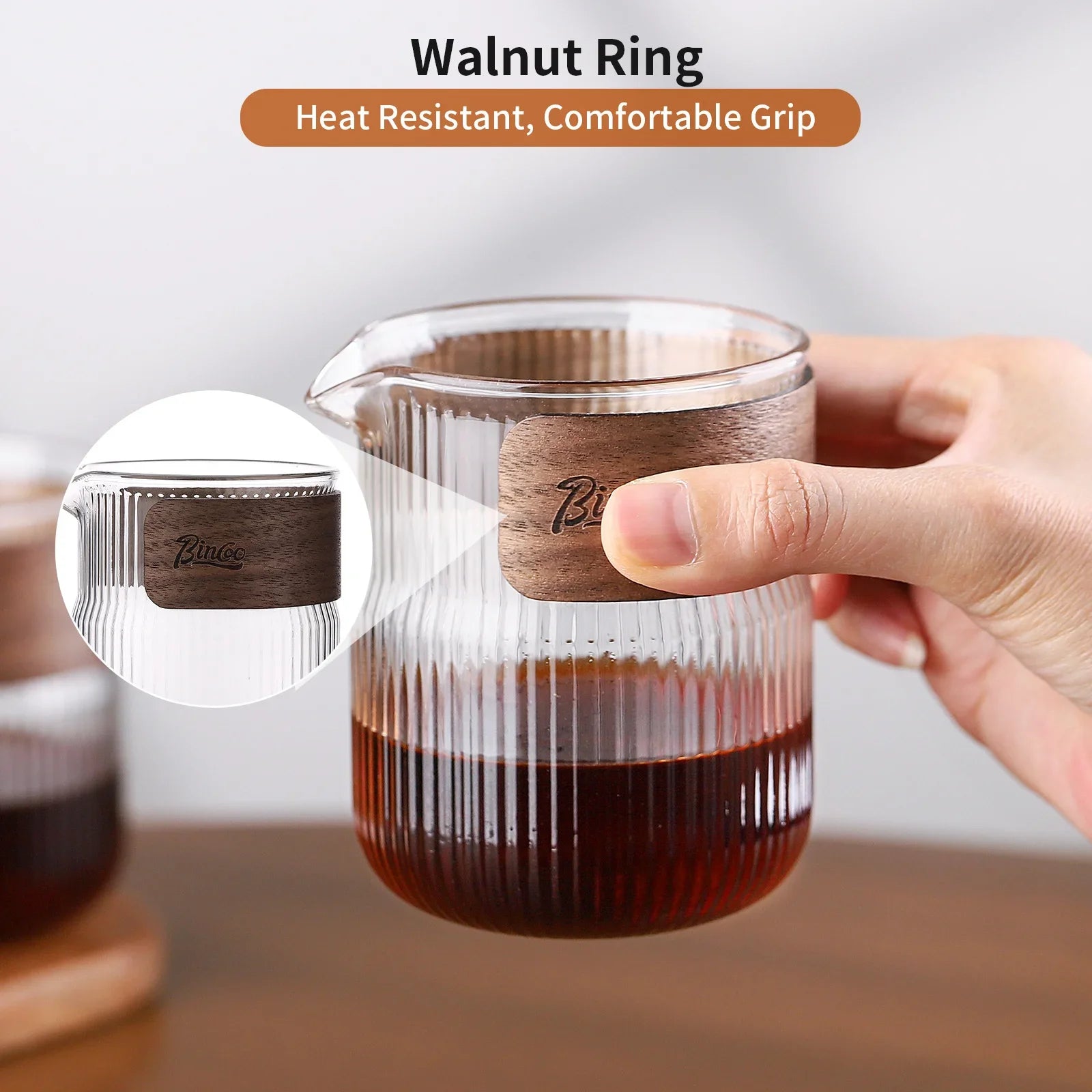 BINCOO Vertical Striped Glass Cup, Iced Coffee Cup, Vintage Transparent Water Tea Milk Juice Mugs Cup, Wine Glasses For Cocktail